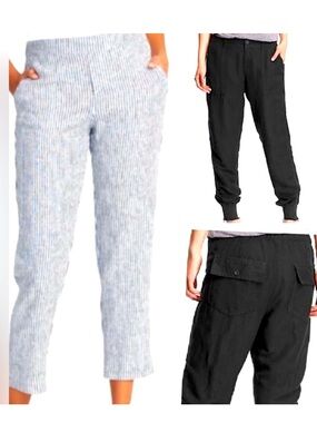 2 Pairs Old Navy Linen Ankle Pants